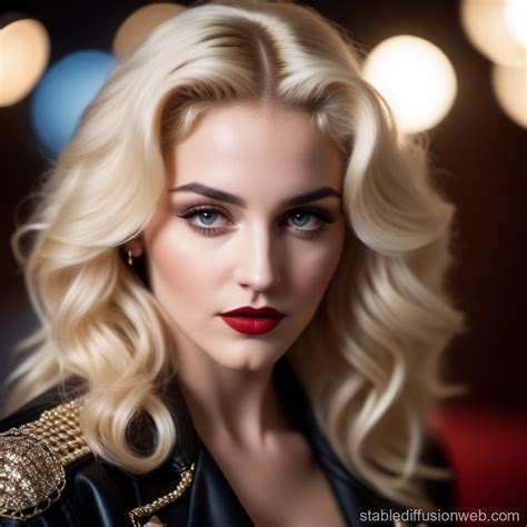 Blonde Madonna inspired Woman with Sass Stable Diffusion en línea