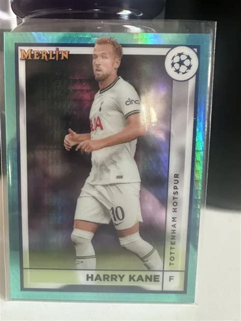 CARTE RÉFRACTEUR HARRY Kane Aqua Prism 2023 Topps Chrome Merlin UEFA