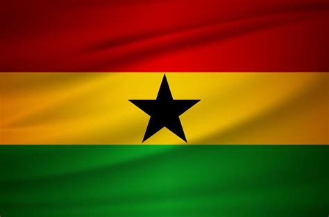 Realistic Ghana flag design background vector. Ghana Independence Day ...