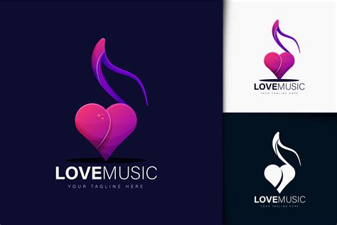 Colorful Gradient Love Music Logo Design 4412322 Vector Art At Vecteezy