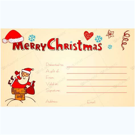 36 Amazing Christmas Gift Certificate Templates (Editable)