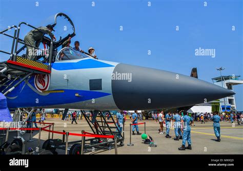 Singapore - Feb 10, 2018. Visitors coming to cockpit of Unveils special ...