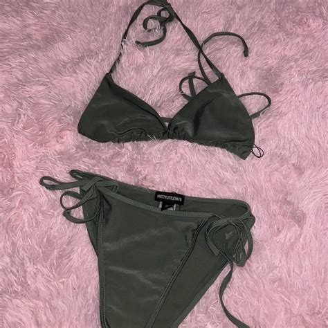 Khaki Plt Bikini Tried On Thats It Good For Holiday Depop