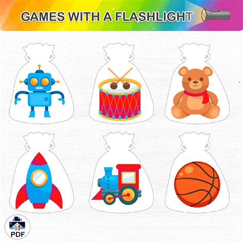 Fun Flashlight Game for Kids | Printable Peek-a-boo Bags Activity