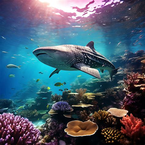 Humpback whale playfully swimming in clear blue ocean. AI Generative