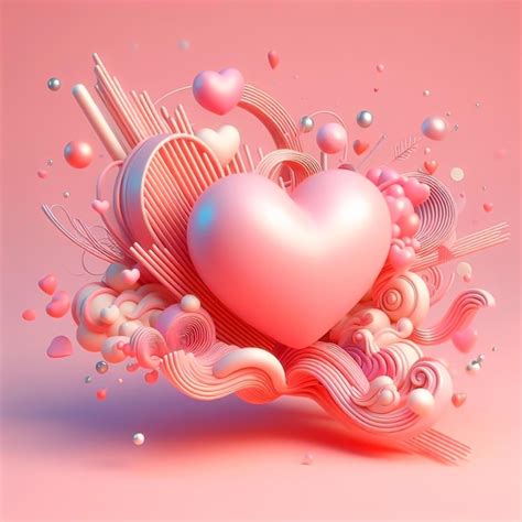 Premium Photo Heart Shape D Render Valentines Day Background