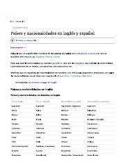 Ejemplos De Pa Ses Y Nacionalidades En Ingl S Y Espa Ol Pdf