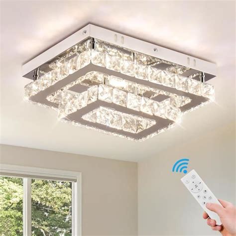 Plafonnier Led En Cristal Lampe De Plafond Rectangulaire Moderne K En