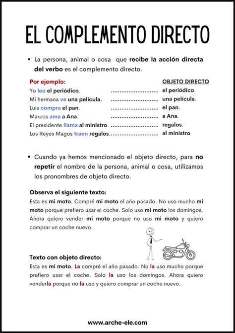 7 EL OBJETO DIRECTO OD Arche ELE Objeto Directo Practicas Del