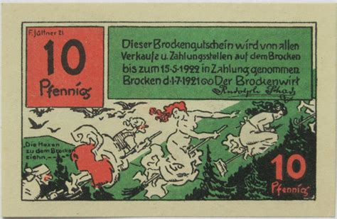 10 Pfennig Brocken Brockenwirt Municipalité de Schierke Numista