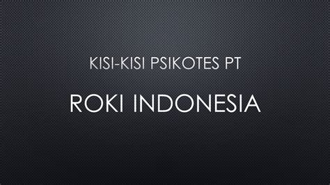 Kisi Kisi Psikotes Pt Roki Indonesia Youtube