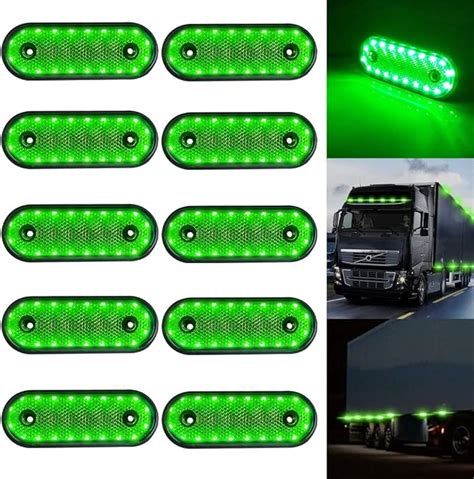 Kaidengzhe Led Truck Side Marker Light Surface Mount 10pcs Green Sealed Trailer Led Side Marker