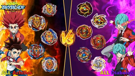 Beyblade Burst ALL Achilles VS ALL Diabolos Relay battle ベイブレードバースト