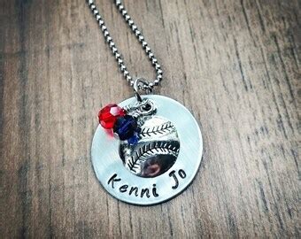 Hand Stamped Personalized Softball Necklace Girls Softball Etsy