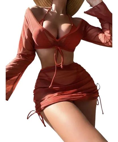 Biqu Ni Bikini Conjunto Transpar Ncia Amarra Es S Parcelamento Sem Juros