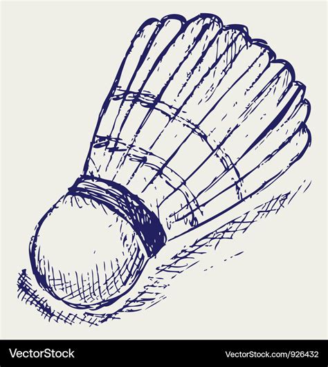 Sketch badminton ball Royalty Free Vector Image