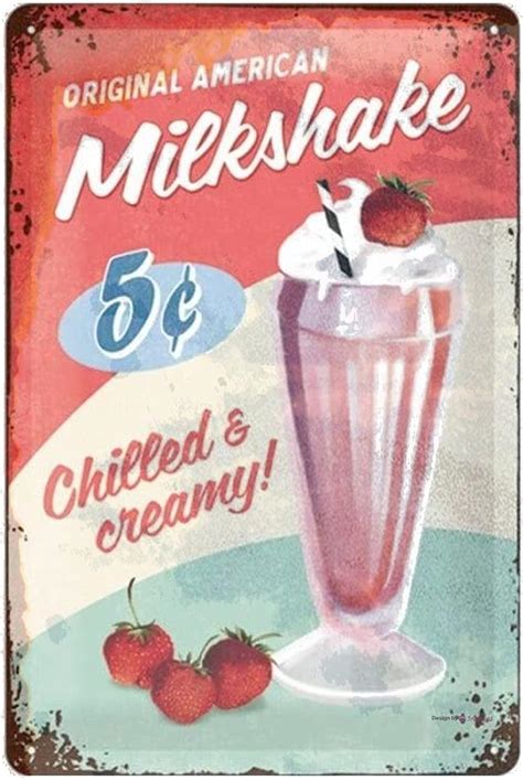 Amazon Eletina Retro Metal Tin Sign Milkshake Gift Idea For Usa