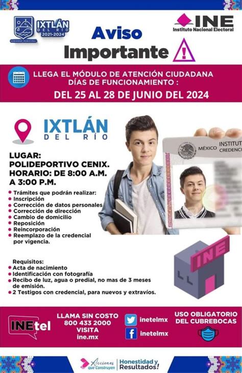 Llega módulo del INE al Polideportivo de Ixtlán