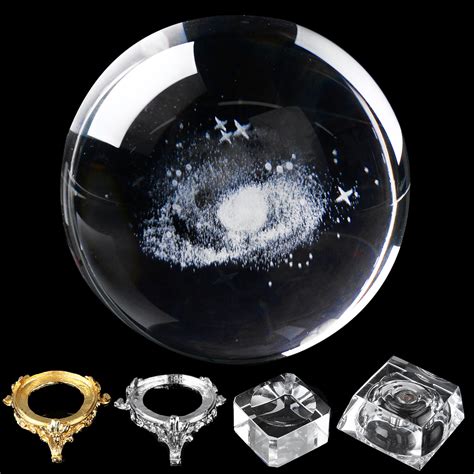 8cm Diameter Globe Galaxy Miniatures Crystals Ball 3D Laser Engraved