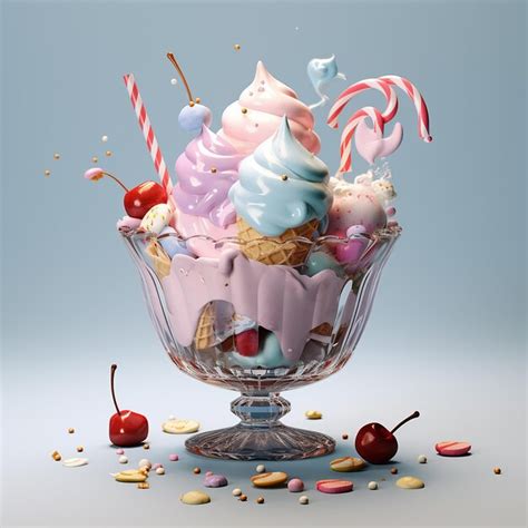 Premium Photo Ice Cream In Glass Bowl