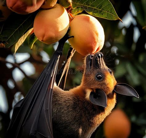 Bats are Eating Sweet Fruit Stock Photo - Image of bats, afternoon ...