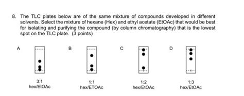 Solved 8 The Tlc Plates Below Are Of The Same Mixture Of