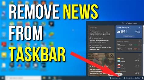 How To Remove News From Taskbar Windows 10 Disable The News And Interests Widget On Taskbar