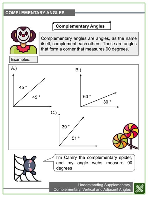 Supplementary And Complementary Angles Worksheet