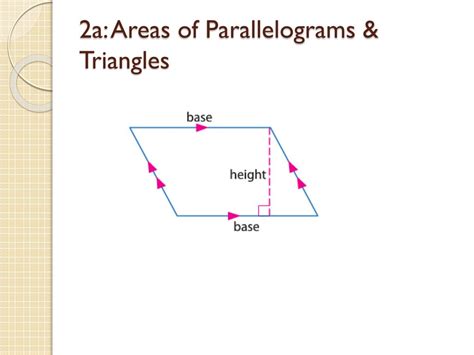 Area Parallelograms And Triangles