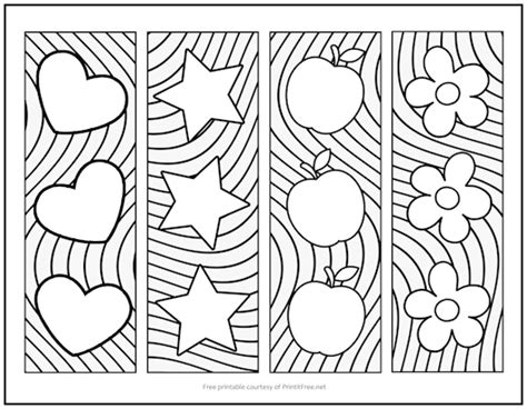 Shapes Bookmarks To Color Print It Free