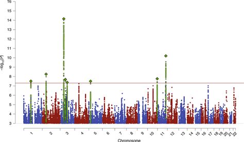 The Manhattan Plot For The Primary Genome Wide Association