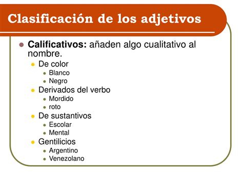 El Adjetivo Concepto Y Clasificacion Images