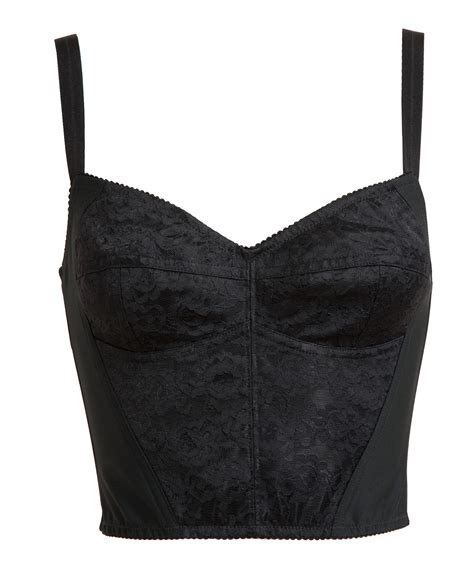 Dolce And Gabbana Lace Bustier Top In Black Lyst