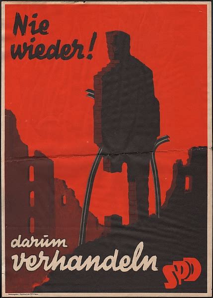 Nie Wieder Darum Verhandeln Original Plakat Von Sozialdemokratische