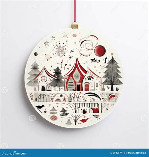 Round Christmas Decoration Creative Disk With Houses And Christmas