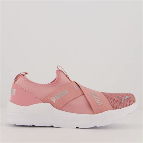 T Nis Puma Wired Run Slip On Ps Bdp Infantil Rosa Rosa