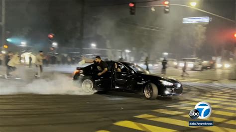 Street takeover crackdown by LAPD results in 40 arrests, dozens of cars ...