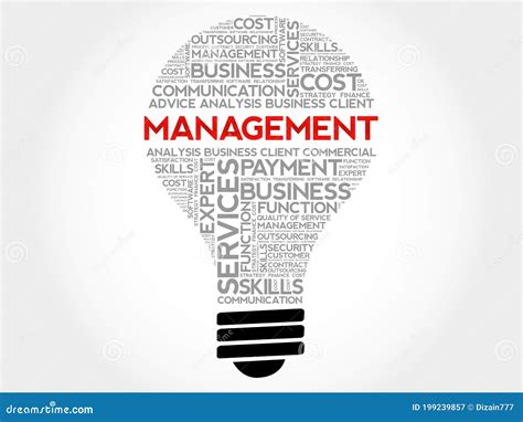 Management bulb word cloud stock illustration. Illustration of ... 