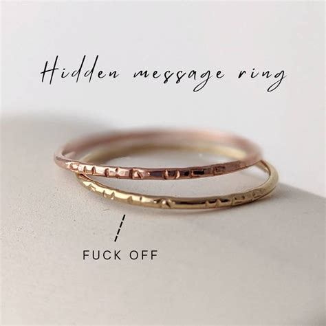 Fuck Off Ring Minimalist Gold Engraved Ring For Woman Fuck Etsy