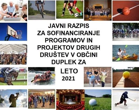 Javni Razpis Za Sofinanciranje Programov In Projektov Drugih Dru Tev V