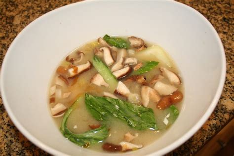 Miso Soup With Shiitake Mushrooms Bok Choy Sunday Cooking Channel