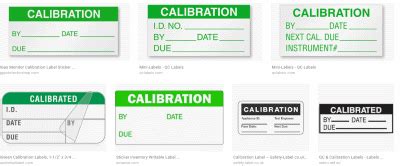 calibration stickers samples - ISO Update