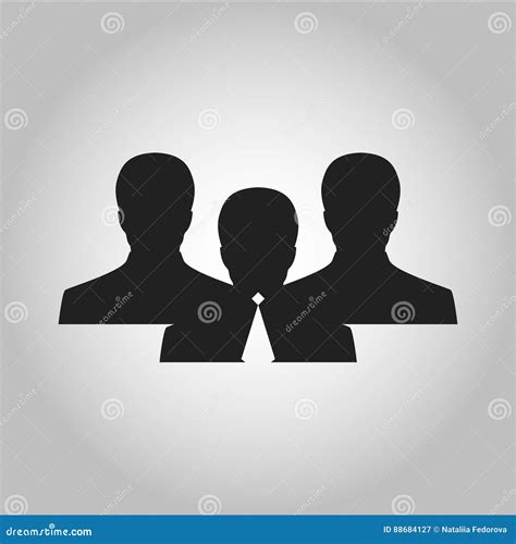 Icon Group of Men Silhouette with Tie Stock Illustration - Illustration ...