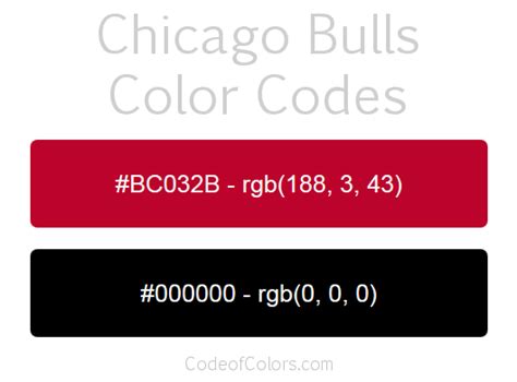 Chicago Bulls Colors - Hex and RGB Color Codes