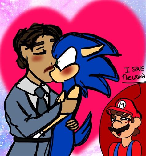 Este dibujo lo hice por el video de smg4. si Mario estuviera en sonic ...