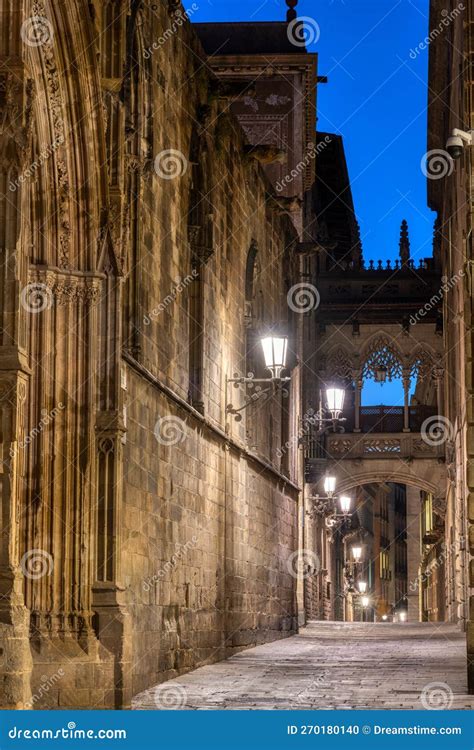 The Barrio Gotico in the Old Town of Barcelona Stock Photo - Image of ...