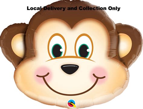 Large Animal Head 35 Mischievous Monkey Foil Balloon The Wow Shop