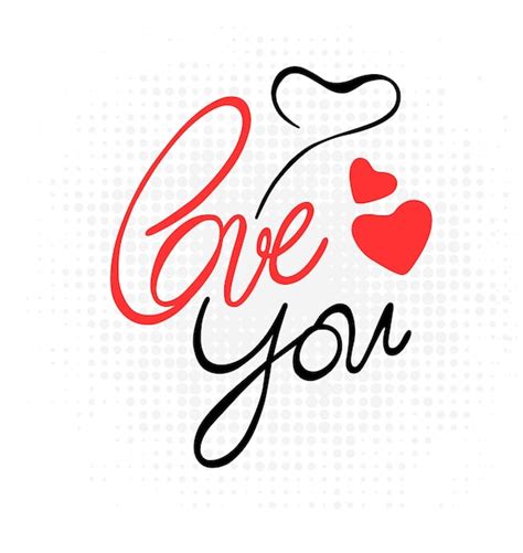 Premium Vector Love You Hand Drawn Lettering With Cute Heart For