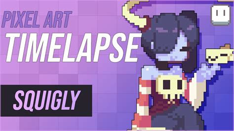 Squigly Skullgirls Pixel Art Timelapse Aseprite Youtube