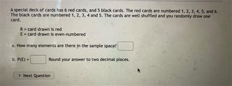 Solved A Special Deck Of Cards Has Red Cards And Black Chegg